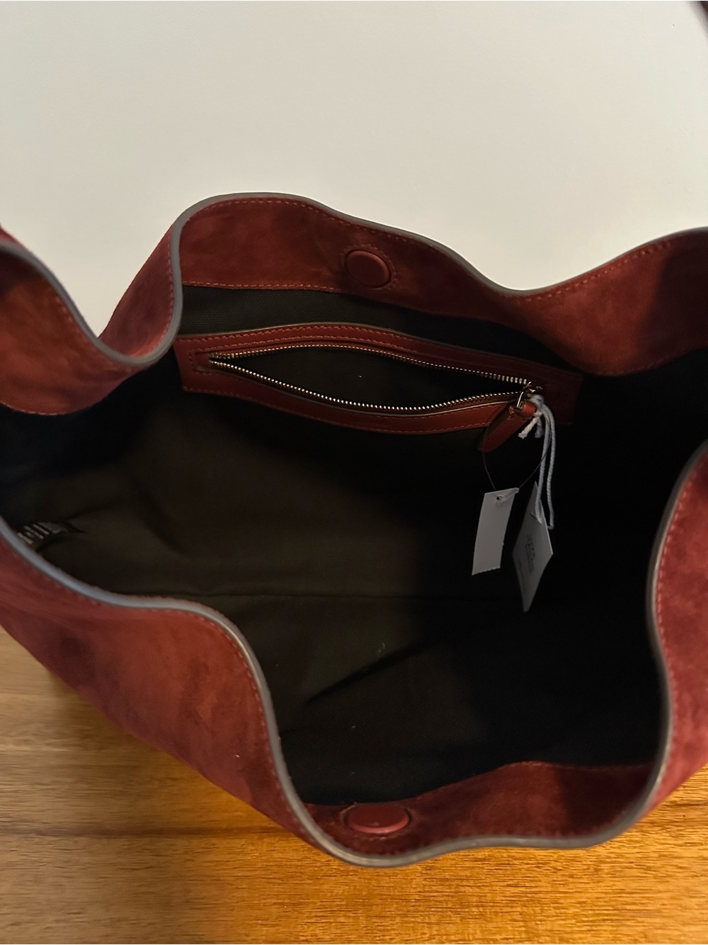 NWT Madewell Mylie Shoulder Bag Aged Wine Suede - Picture 6 of 12